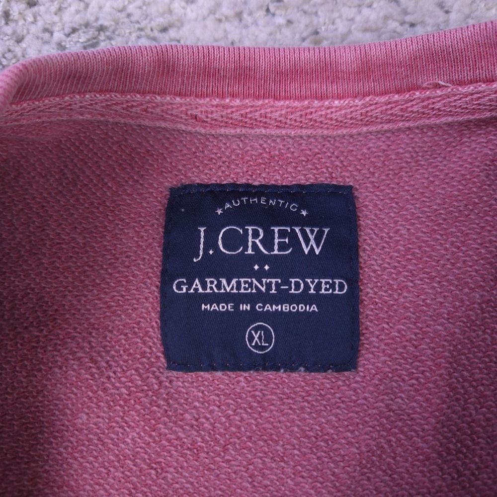 J Crew Sweatshirt Mens Size XL Crew Neck Pullover Garment Dyed Pink Sweater - Picture 5 of 9